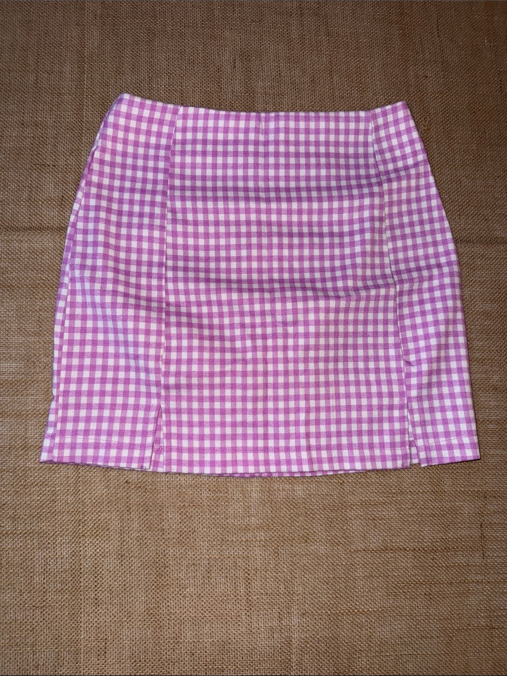 Purple Gingham Mini Skirt - Women